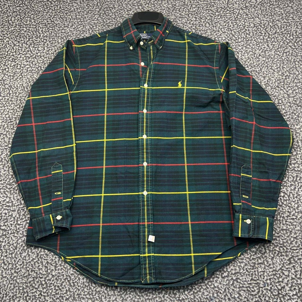 Vintage Polo Ralph Lauren Button Down Shirt Men XL Plaid Long Sleeve Cotton